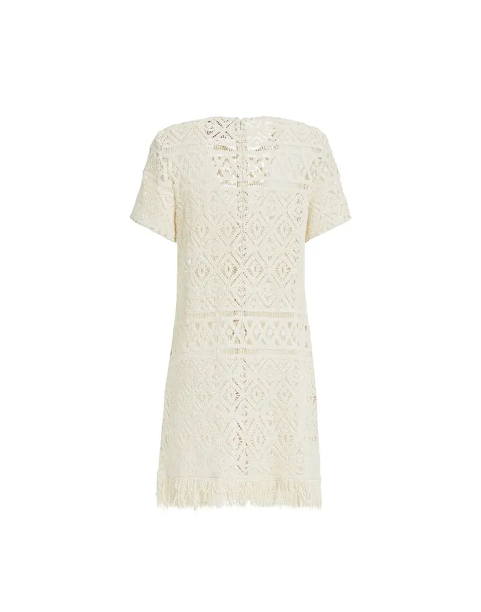 La Doublej Lacey Mini Swing Dress Plaza Cream In Macram Women Dresses