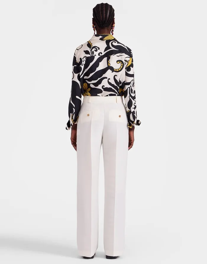 La Doublej Let Loose Pants Solid Ivory In Cady Wool Women Shorts and Pants