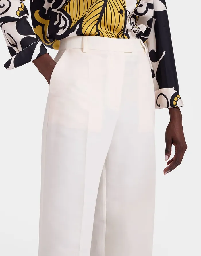 La Doublej Let Loose Pants Solid Ivory In Cady Wool Women Shorts and Pants