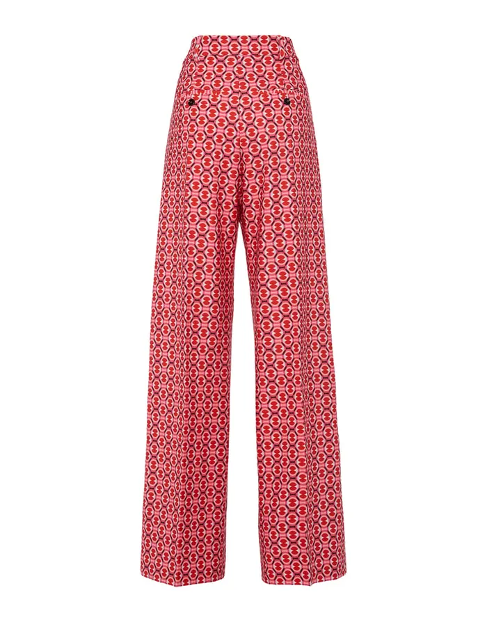 La Doublej Loose Pants Sugar Rush Red In Compact Jersey Women Shorts and Pants