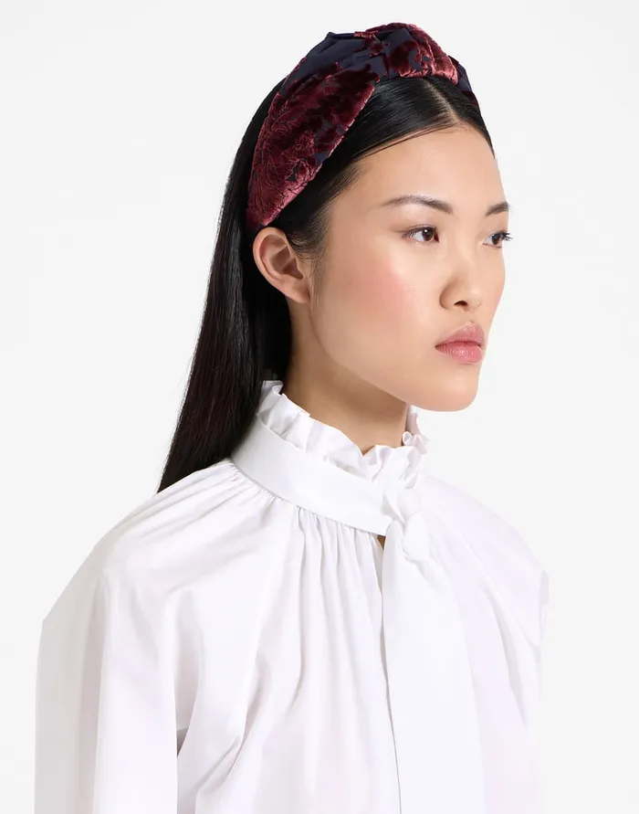 La Doublej Love Knot Headband Cherubs Blue In Devor Velvet Women Hair Accessories