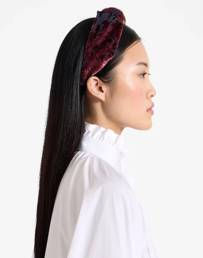 La Doublej Love Knot Headband Cherubs Blue In Devor Velvet Women Hair Accessories