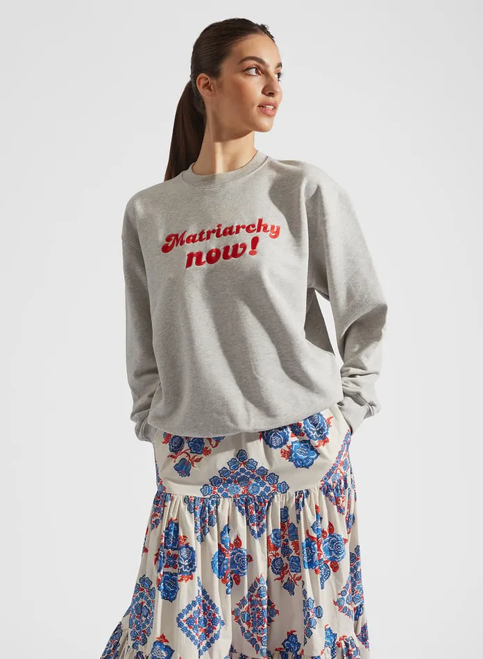 La Doublej Matriarchy Now StandUp Sweatshirt TUnita Grigio In Cotton Felpa Women TShirts and Sweatshirts
