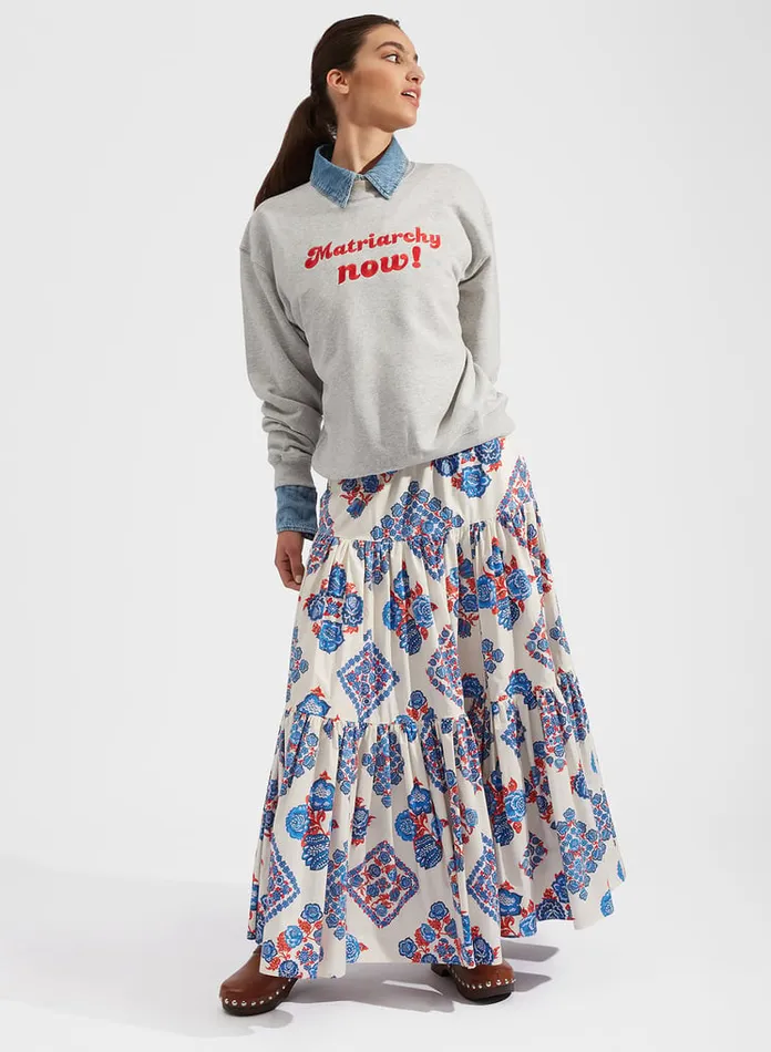 La Doublej Matriarchy Now StandUp Sweatshirt TUnita Grigio In Cotton Felpa Women TShirts and Sweatshirts