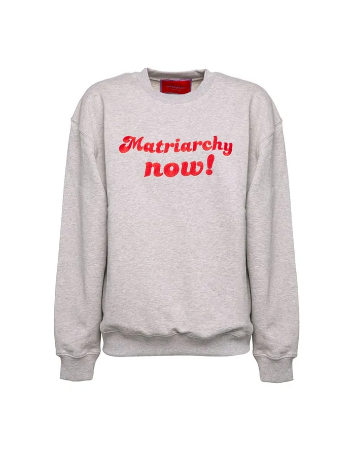 La Doublej Matriarchy Now StandUp Sweatshirt TUnita Grigio In Cotton Felpa Women TShirts and Sweatshirts
