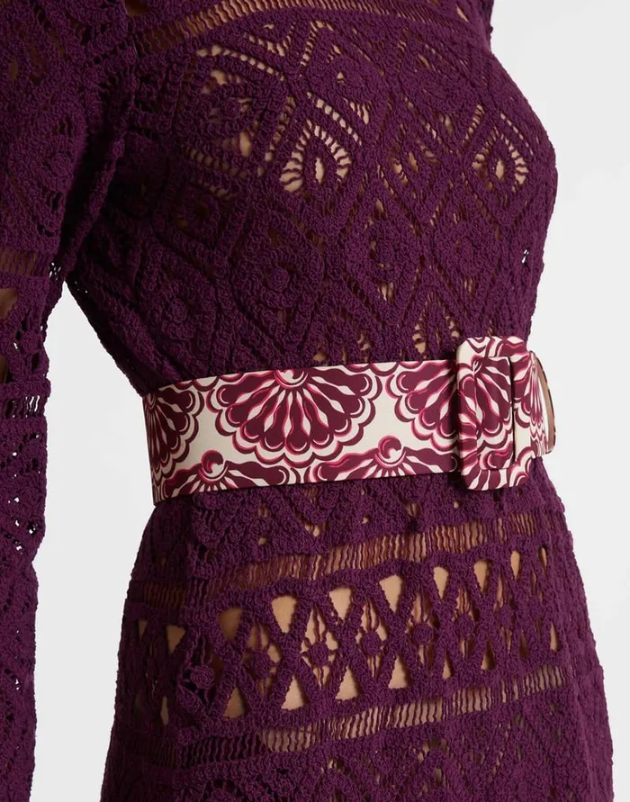 La Doublej Medium Belt Fans Purple In Light Faille Women Small Accessories