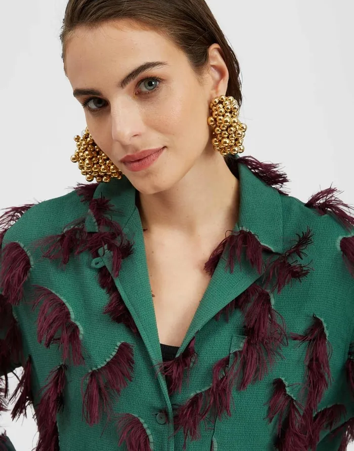 La Doublej Milano Jacket Hotspot Emerald In Fil Coup Women Outerwear