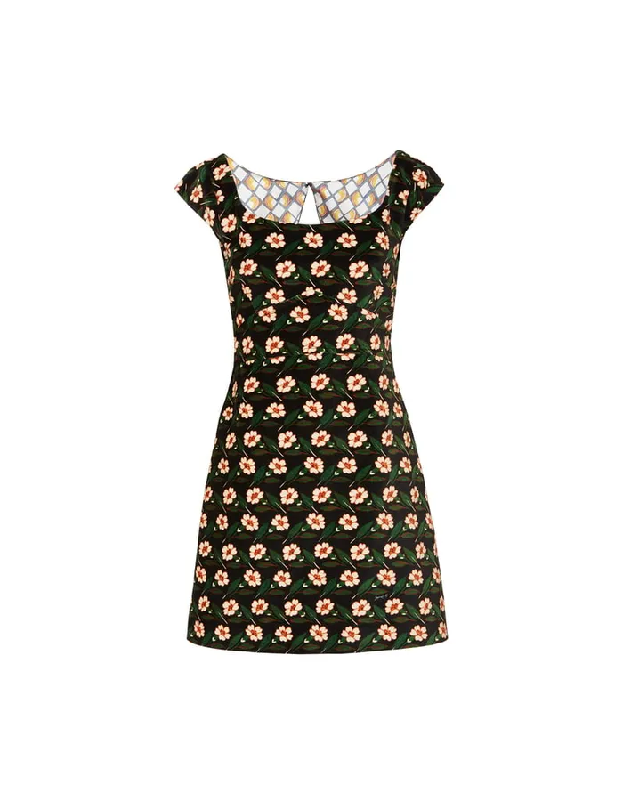 La Doublej Mini Arabesque Dress Mayfair Black In Cotton Velvet Women Dresses
