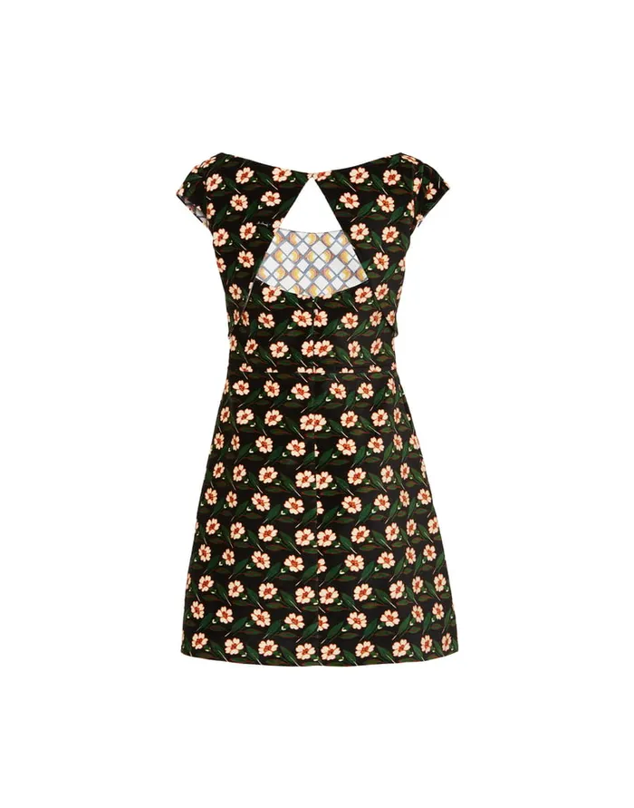 La Doublej Mini Arabesque Dress Mayfair Black In Cotton Velvet Women Dresses