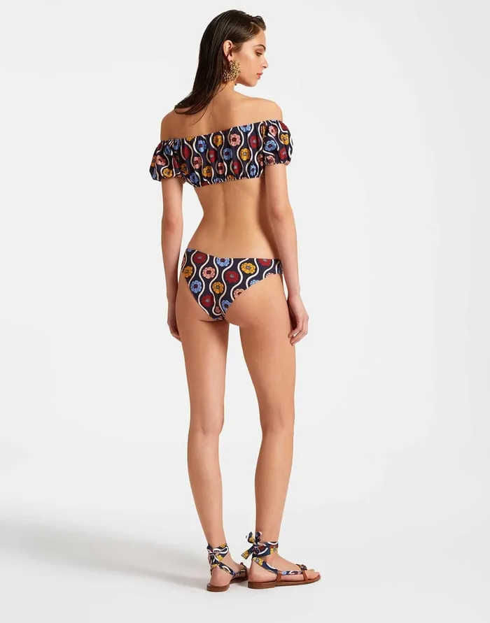 La Doublej Mirage Top Whitsun Mini Blue In Piquet Lycra Women Swimwear