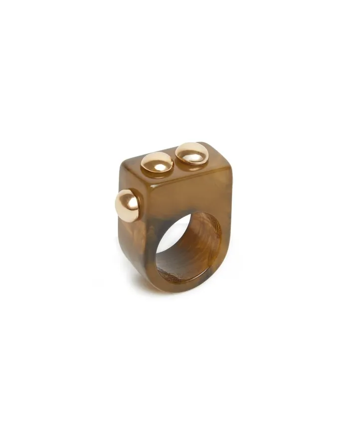 La Doublej Nefertiti Ring Solid Camouflage In Acrylic Resin Women Jewelry