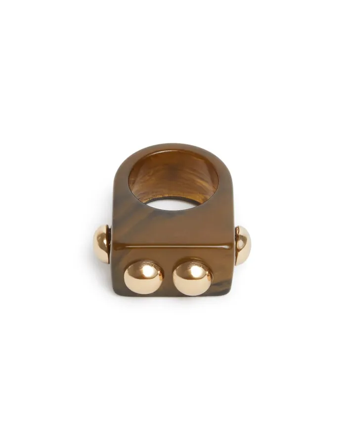 La Doublej Nefertiti Ring Solid Camouflage In Acrylic Resin Women Jewelry