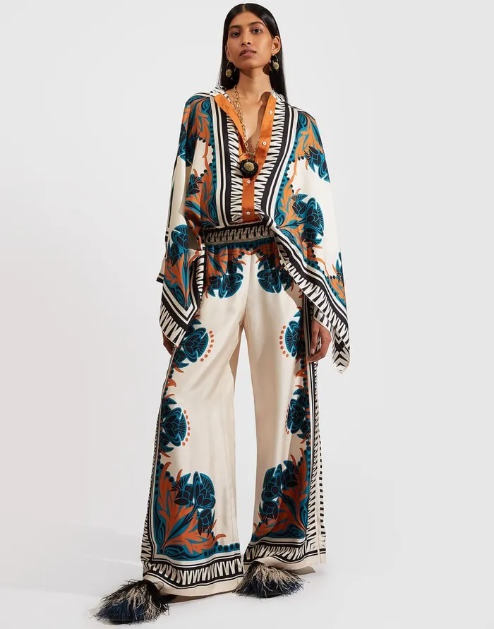 La Doublej Palazzo Pants Florence Place In Silk Twill Women Shorts and Pants