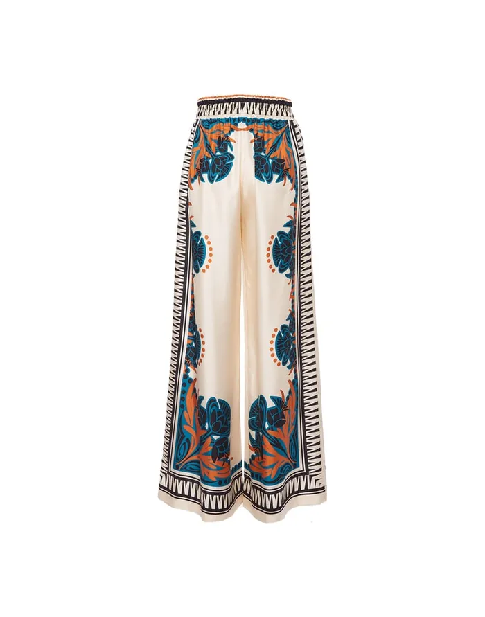 La Doublej Palazzo Pants Florence Place In Silk Twill Women Shorts and Pants