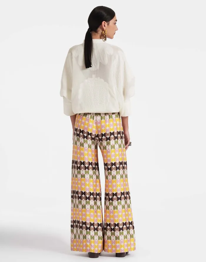 La Doublej Palazzo Pants Mezzaluna Chocolate In Twill Silk Women Shorts and Pants