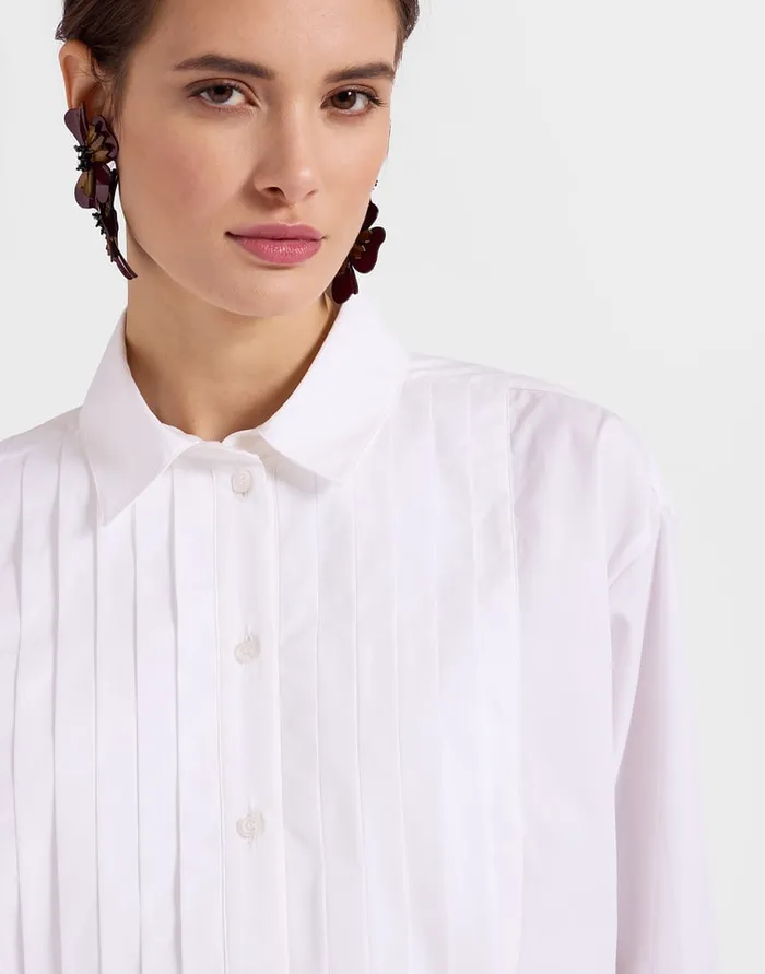 La Doublej Peggy Shirt Solid White In Tailor Poplin Women Shirts and Tops
