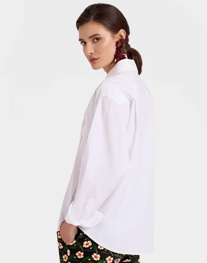 La Doublej Peggy Shirt Solid White In Tailor Poplin Women Shirts and Tops