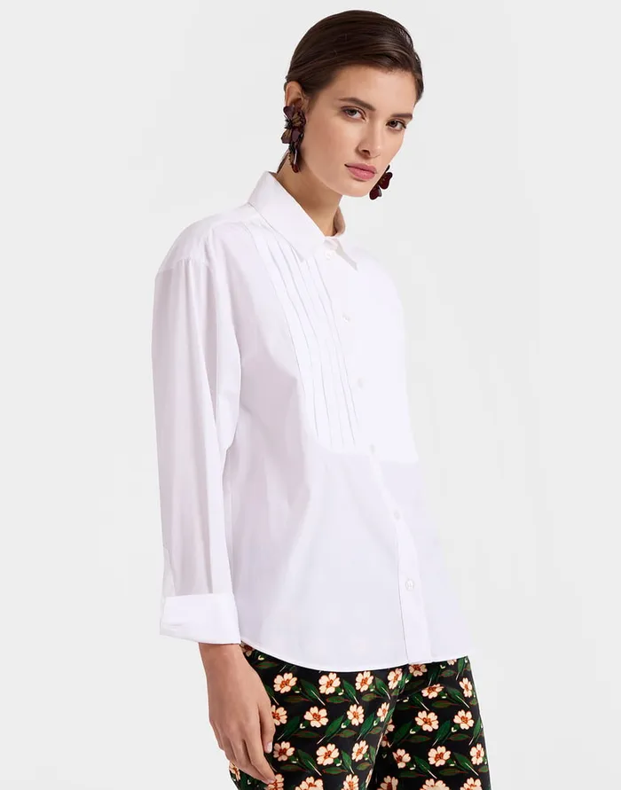 La Doublej Peggy Shirt Solid White In Tailor Poplin Women Shirts and Tops