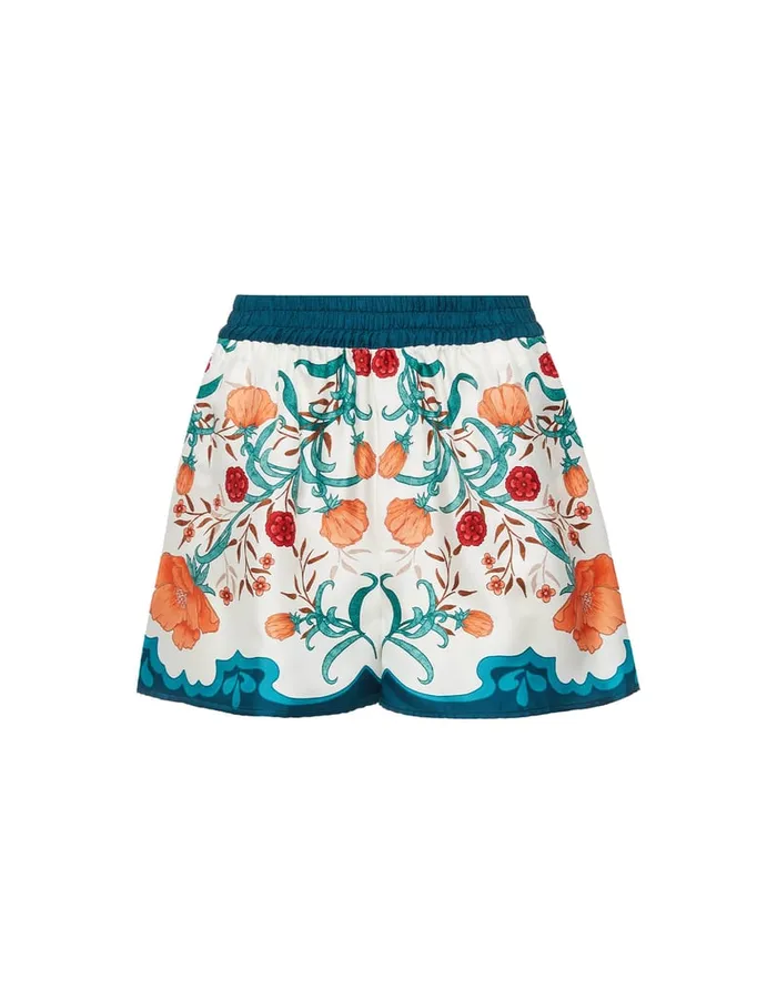 La Doublej PullUp Shorts Morpheus Orange In Silk Twill Women Shorts and Pants