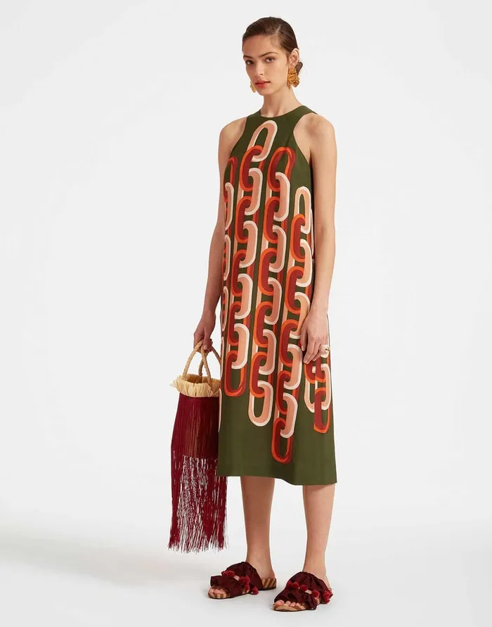 La Doublej Racer Midi Dress Prometheus Place Camouflage In Sabl Women Dresses