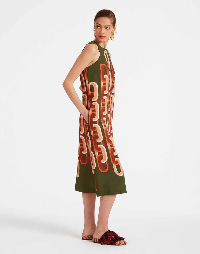 La Doublej Racer Midi Dress Prometheus Place Camouflage In Sabl Women Dresses