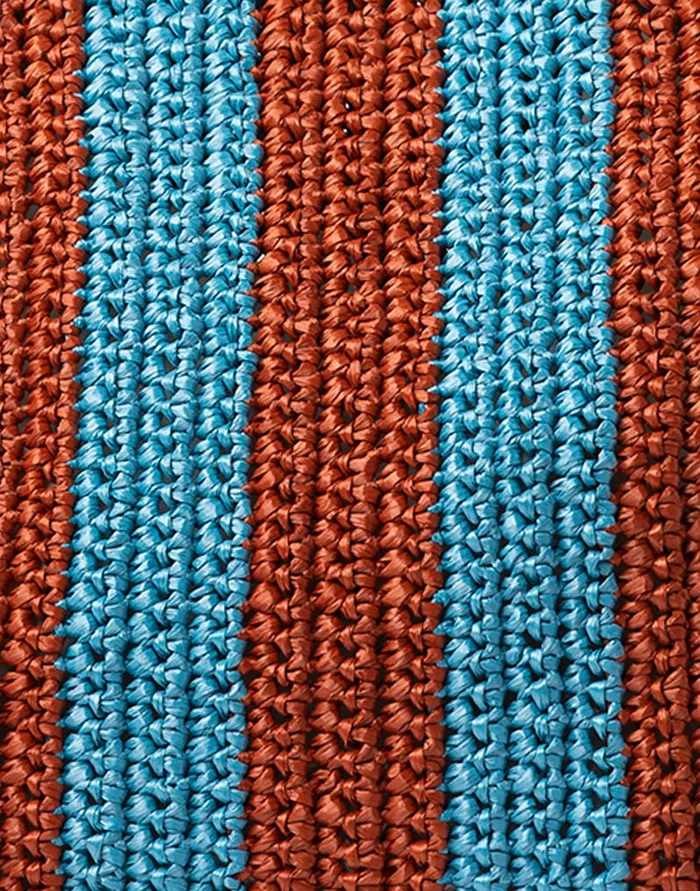 La Doublej Riviera Tote Bicolore Turchese In Raffia Crochet Women Bags and Pochettes