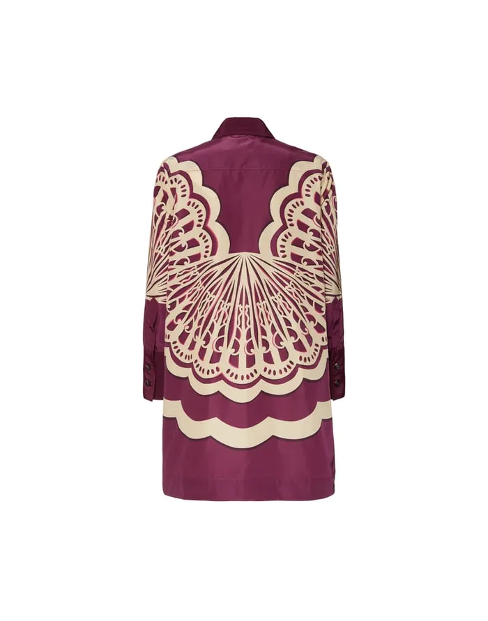 La Doublej Short Artemis Dress Fans Place Purple In Faille Women Dresses
