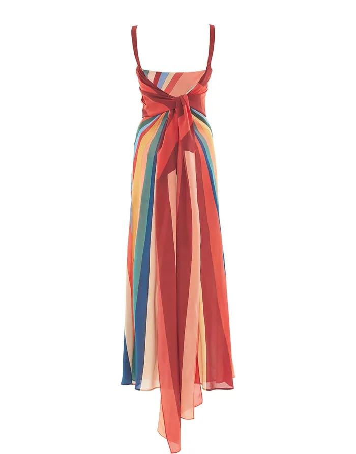 La Doublej SlipAround Dress Rainbow In Crepe De Chine Women Dresses
