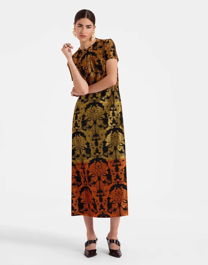 La Doublej Super Swing Dress Cherubs Multicolor In Fil Coup Women Party Dressing