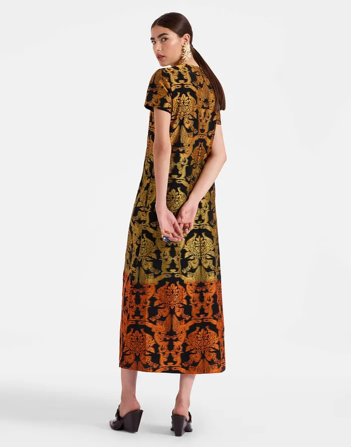 La Doublej Super Swing Dress Cherubs Multicolor In Fil Coup Women Party Dressing