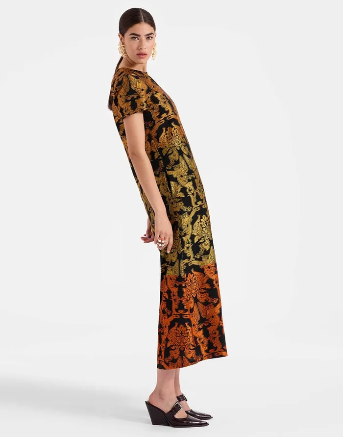 La Doublej Super Swing Dress Cherubs Multicolor In Fil Coup Women Party Dressing