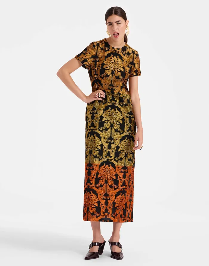 La Doublej Super Swing Dress Cherubs Multicolor In Fil Coup Women Party Dressing
