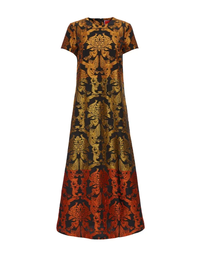 La Doublej Super Swing Dress Cherubs Multicolor In Fil Coup Women Party Dressing