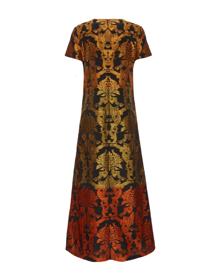 La Doublej Super Swing Dress Cherubs Multicolor In Fil Coup Women Party Dressing