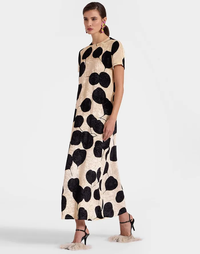 La Doublej Swing Dress Lunaria Light Pink In Crushed Velvet Women Dresses