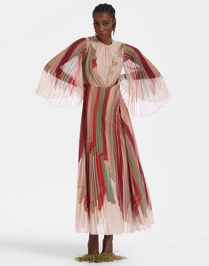 La Doublej The Angel Dress Twist Place Multicolor In Techno Chiffon Women Dresses