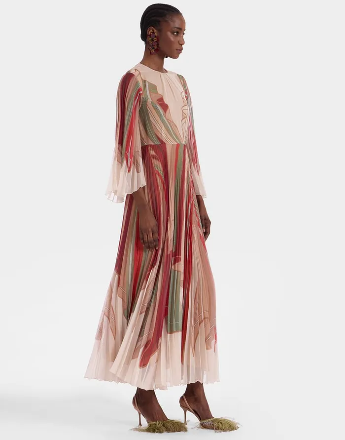 La Doublej The Angel Dress Twist Place Multicolor In Techno Chiffon Women Dresses