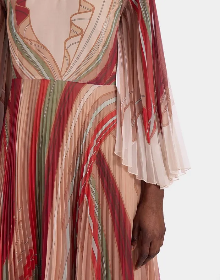 La Doublej The Angel Dress Twist Place Multicolor In Techno Chiffon Women Dresses