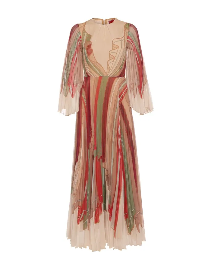 La Doublej The Angel Dress Twist Place Multicolor In Techno Chiffon Women Dresses