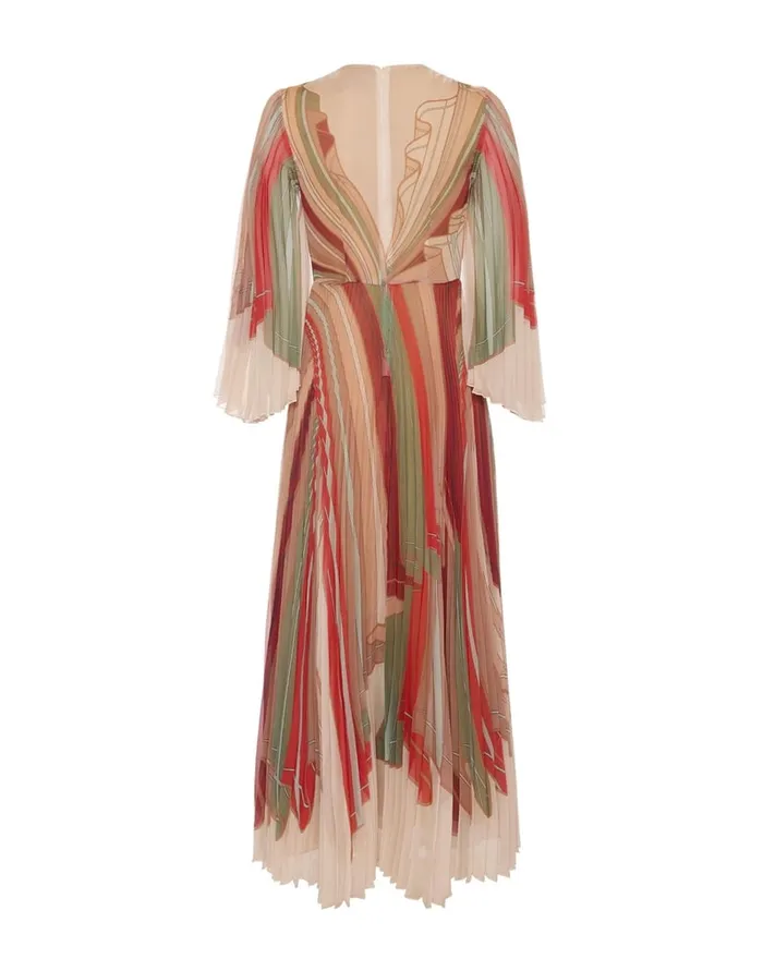 La Doublej The Angel Dress Twist Place Multicolor In Techno Chiffon Women Dresses