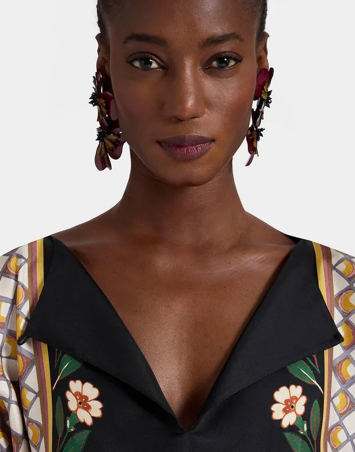 La Doublej The Apericena Dress Dazed Place Black In Silk Twill Women Party Dressing