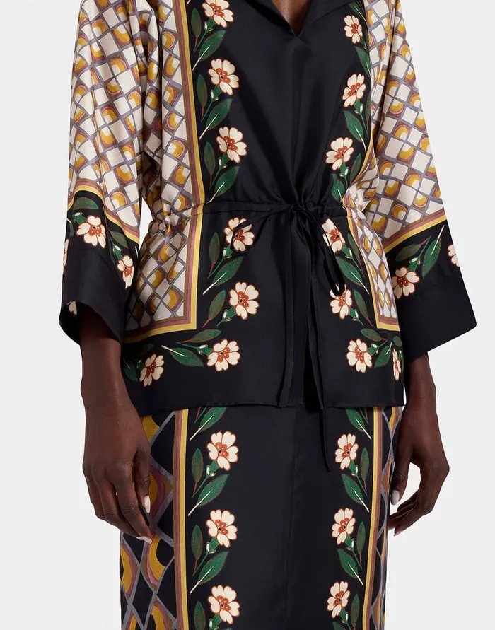 La Doublej The Apericena Dress Dazed Place Black In Silk Twill Women Party Dressing