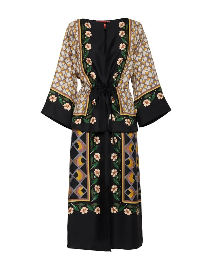 La Doublej The Apericena Dress Dazed Place Black In Silk Twill Women Party Dressing