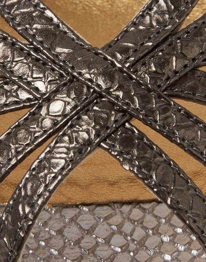 La Doublej The Weekend Wedge Anthracite In Faux Python Women Shoes