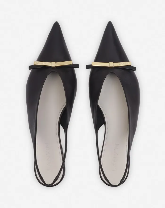 Lanvin Bow Leather Slingback Black Women Lanvin Ballerinas Lanvin Bow Leather Slingback Black Women Lanvin Ballerinas