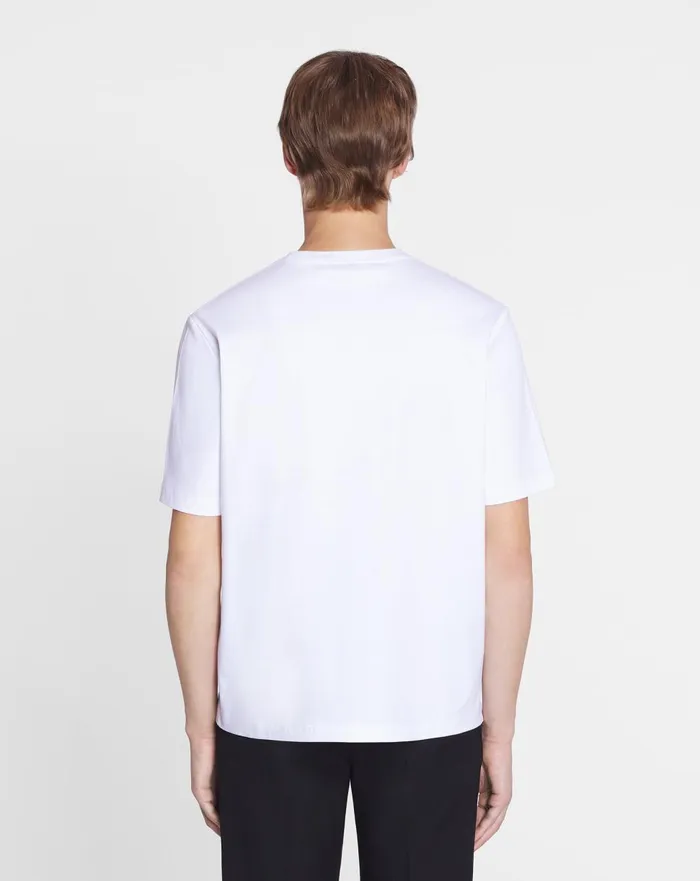 Lanvin Candy Print Straight Fit Tshirt Optic White Men Lanvin Coats and Jackets