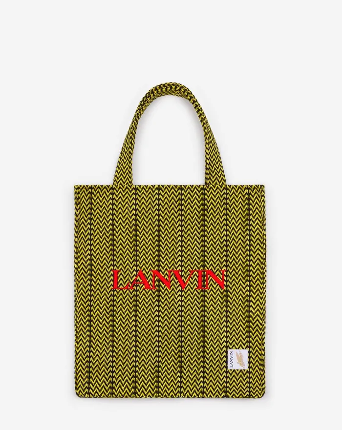 Lanvin X Future Curb Cotton Tote Bag Blackcorn Men Lanvin Tote Bags