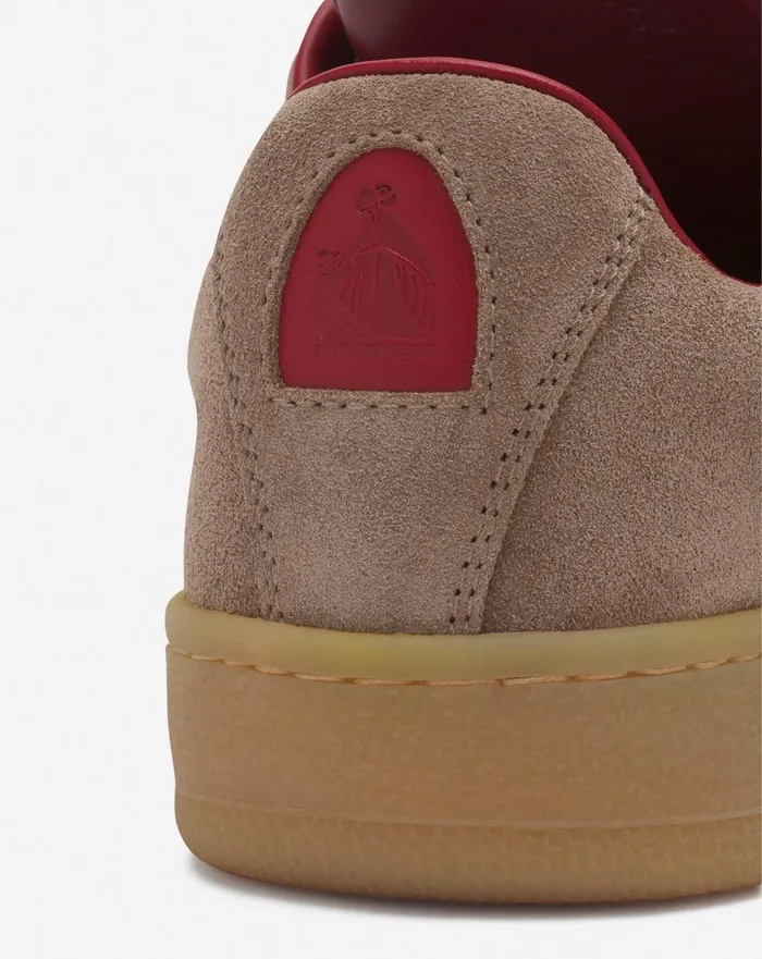 Lanvin X Future Hyper Curb Sneakers In Leather And Suede For Men Taupered Men Lanvin Sneakers