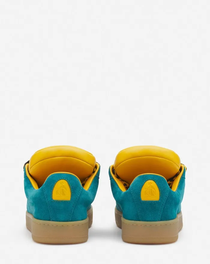 Lanvin X Future Hyper Curb Sneakers In Leather And Suede For Women Dark Blueyellow Women Lanvin Sneakers Lanvin X Future Hyper Curb Sneakers In Leather And Suede For Women Dark Blueyellow Women Lanvin Sneakers