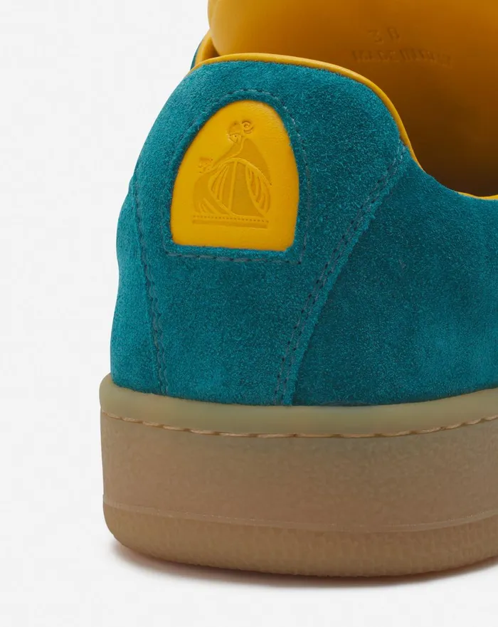 Lanvin X Future Hyper Curb Sneakers In Leather And Suede For Women Dark Blueyellow Women Lanvin Sneakers Lanvin X Future Hyper Curb Sneakers In Leather And Suede For Women Dark Blueyellow Women Lanvin Sneakers